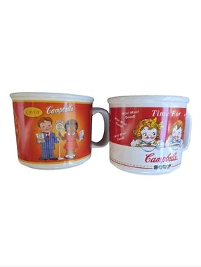 Campbell's Vintage Red & White Soup Mugs - Set of 2